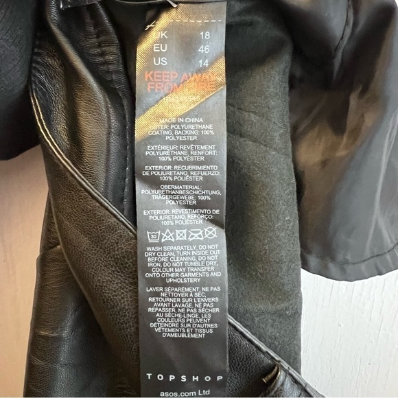 Topshop Pleat Front Faux Leather Pants in Black Size 14 US - Picture 7 of 8